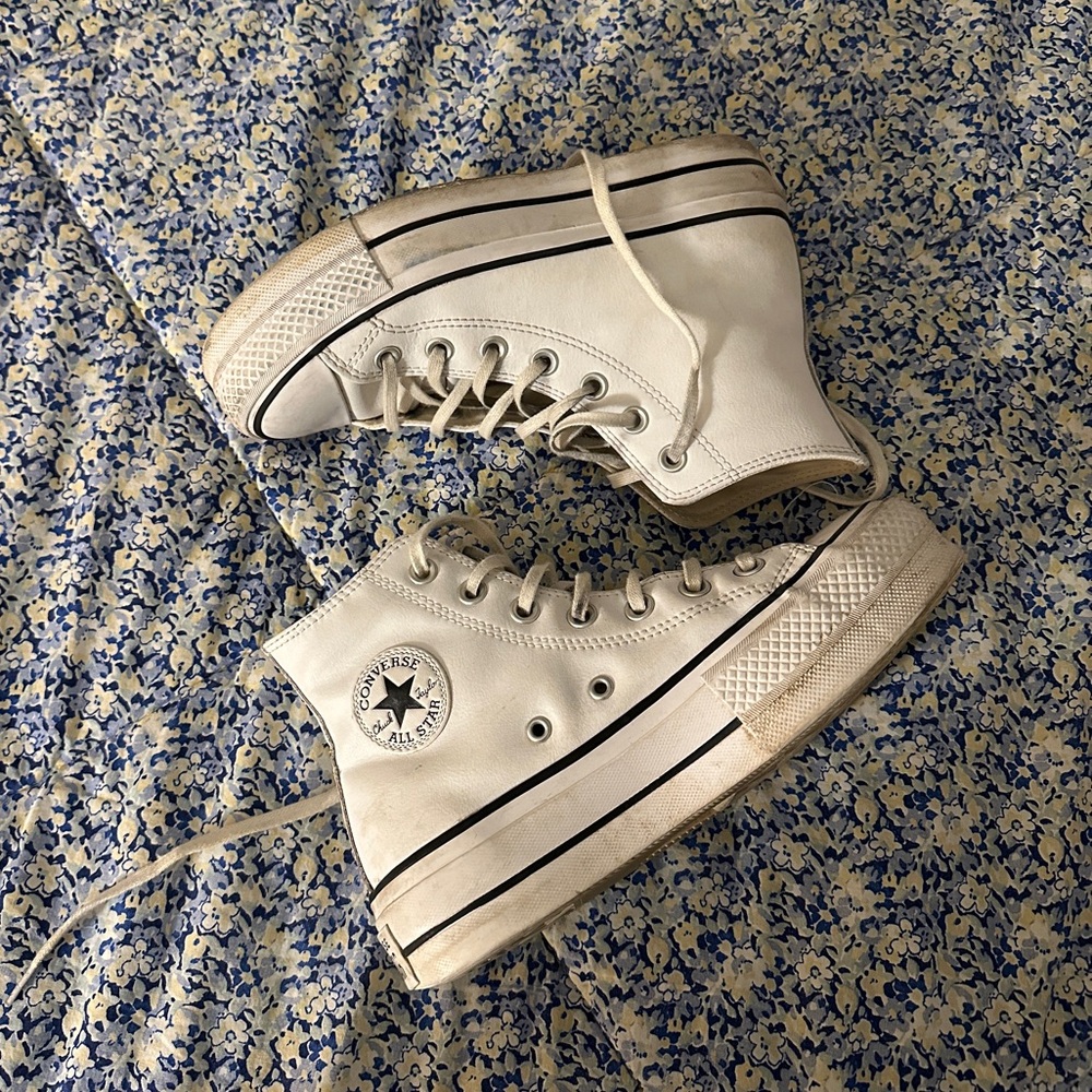 Converse Platform White Leather High-Tops